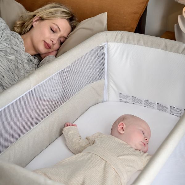 Mamas & Papas Lua Bedside Crib Beige