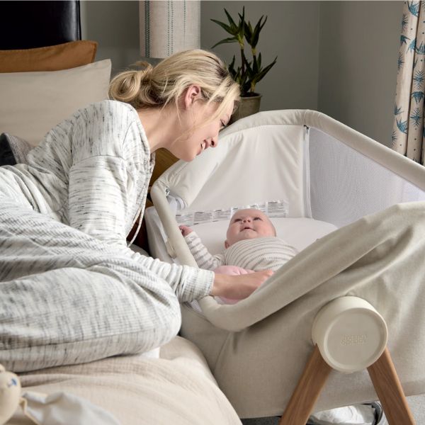 Mamas & Papas Lua Bedside Crib Beige