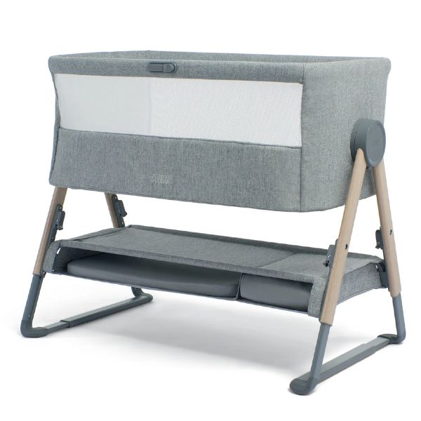 Mamas & Papas Lua Bedside Crib Grey