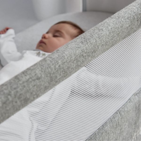 Mamas & Papas Lua Bedside Crib Grey