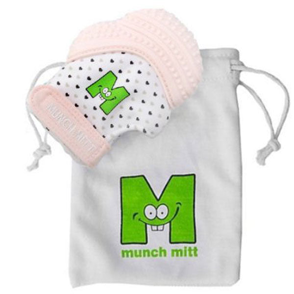 Malarkey Kids Munch Mitten Teething Mitt Pastel Pink