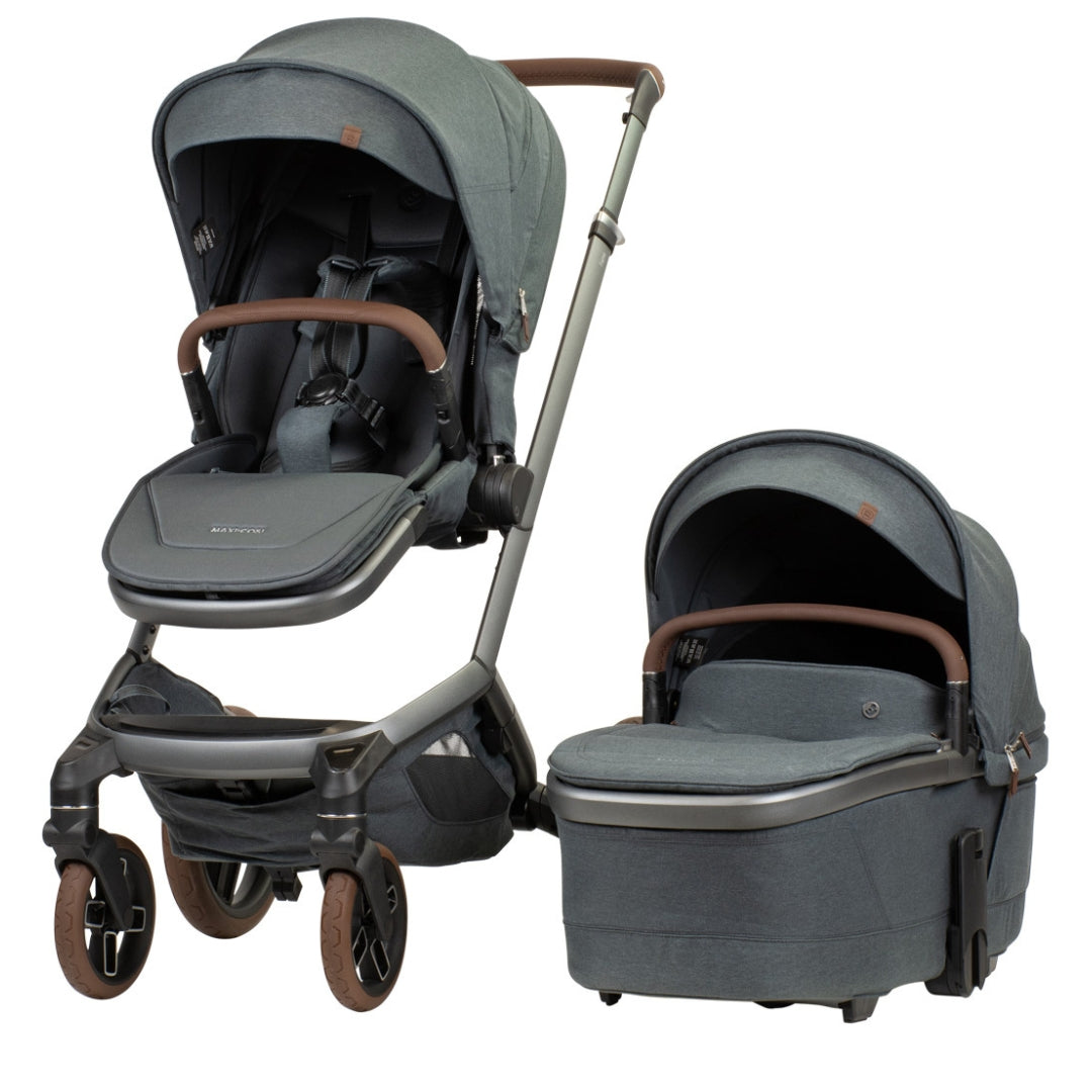 Maxi Cosi Fame Stroller Twillic Graphite with Carrycot Bundle