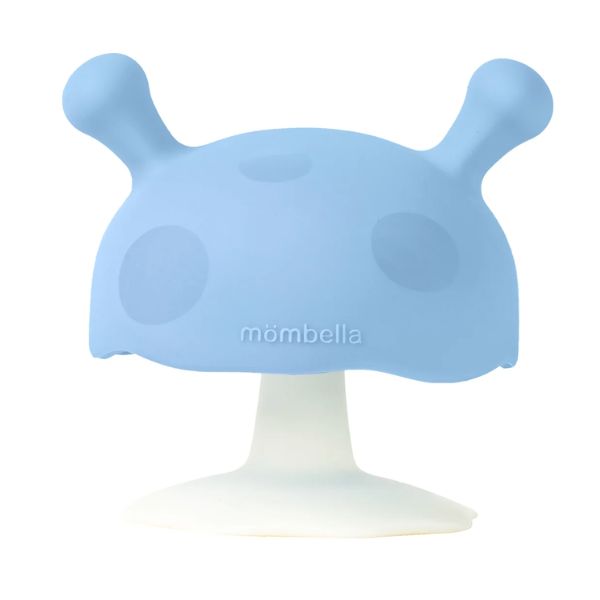 Mombella Mushroom Teether Toy Light Blue