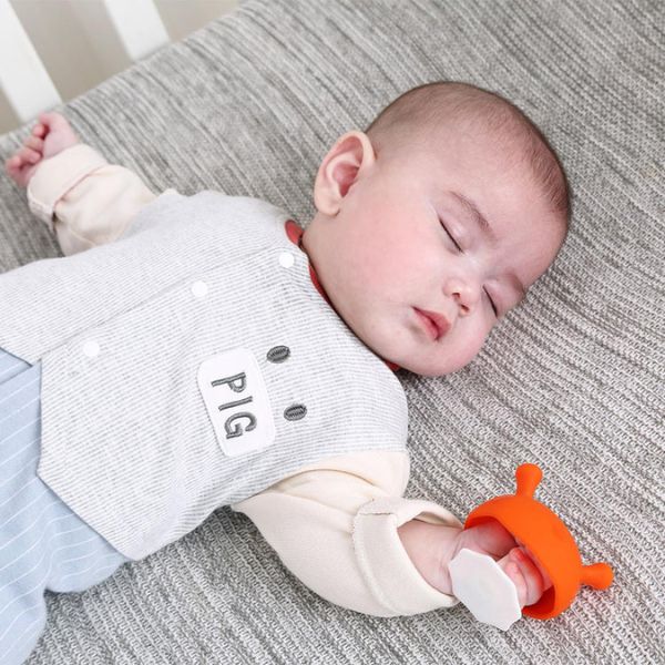 Mombella Mushroom Teether Toy Orange
