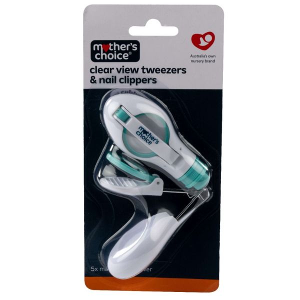 Mother's Choice Clear View Tweezers & Nail Clippers