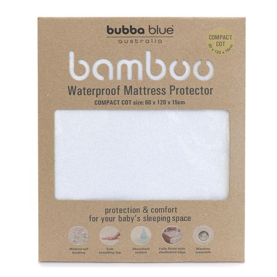 Bubba Blue Bamboo Waterproof Compact Cot Mattress Protector
