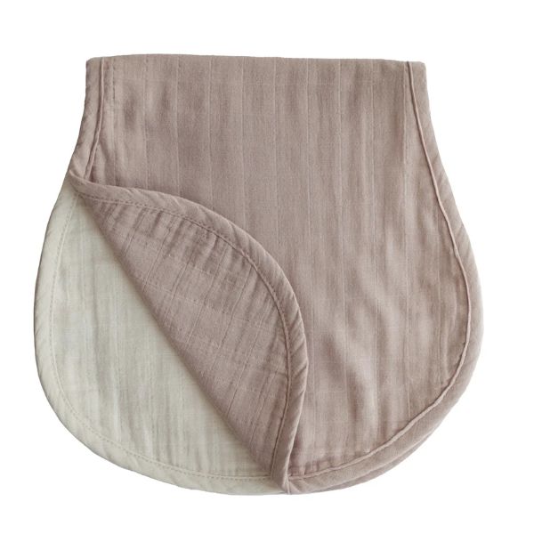 Mushie Burp Cloths 2pk NATURAL and FOG