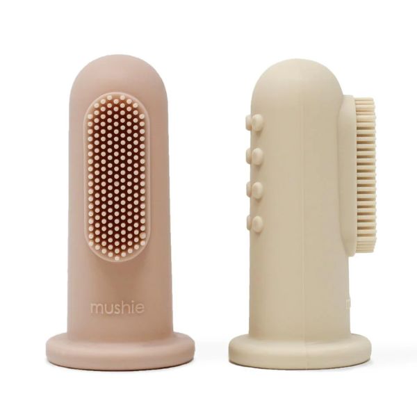 Mushie Finger Toothbrush SHIFTING SAND/BLUSH