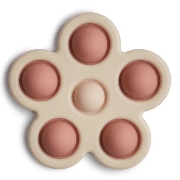 Mushie Flower Press Toy ROSE/BLUSH/SHIFTING SAND