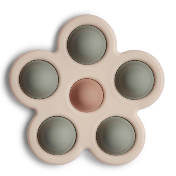 Mushie Flower Press Toy DRIED THYME/NATURAL/SHIFTING SAND