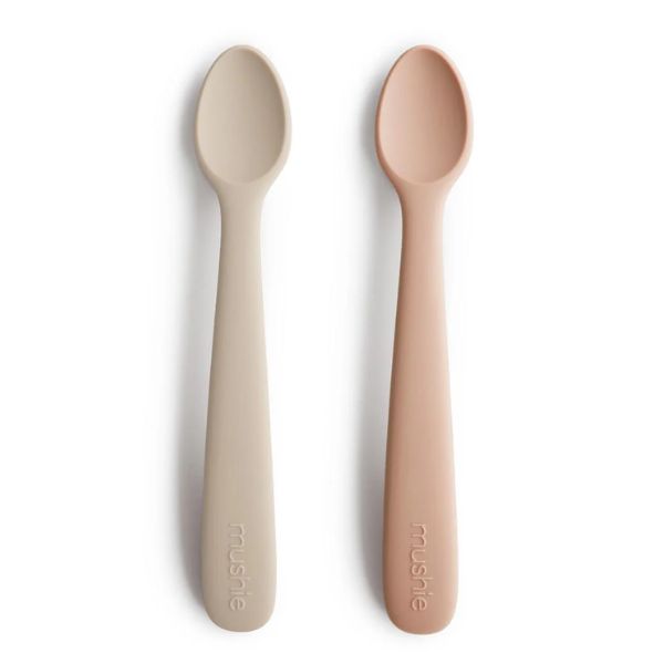 Mushie Spoons 2pc BLUSH & SHIFTING SAND