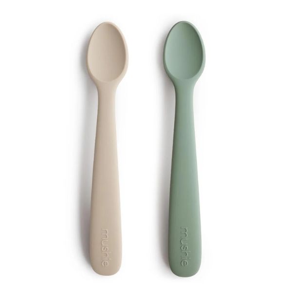Mushie Spoons 2pc CAMBRIDGE BLUE & SHIFTING SAND