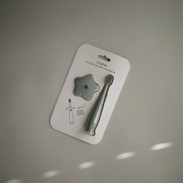 Mushie Training Toothbrush CAMBRIDGE BLUE
