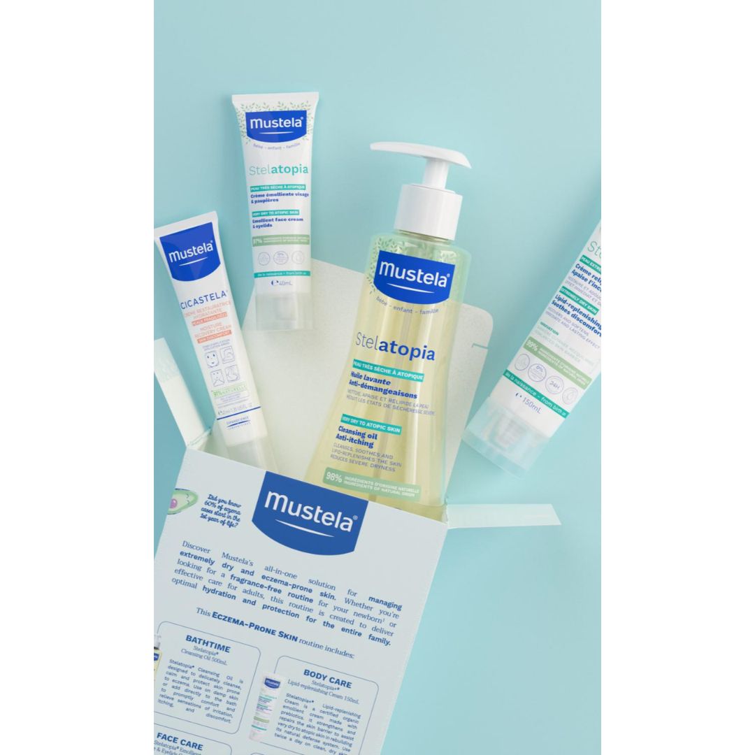 Mustela Eczema-Prone Skin Complete Skincare Routine - All Ages - Fragrance Free