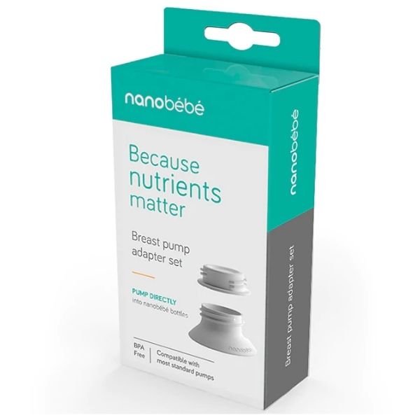 Nanobebe Breast Pump Adaptor Set White 1pk