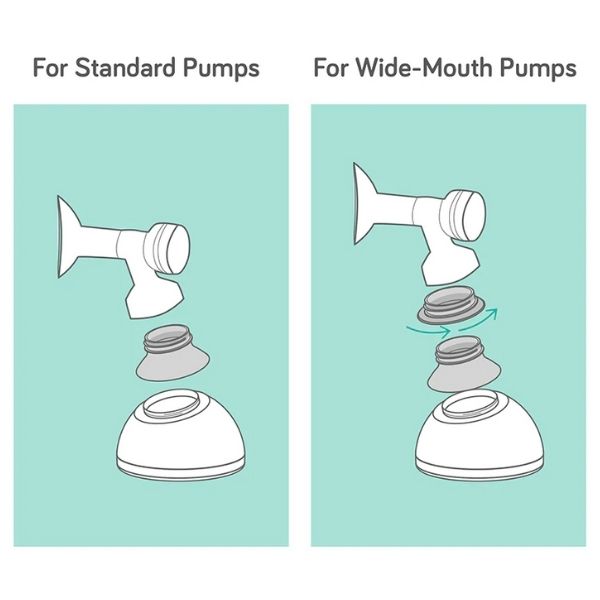 Nanobebe Breast Pump Adaptor Set White 1pk