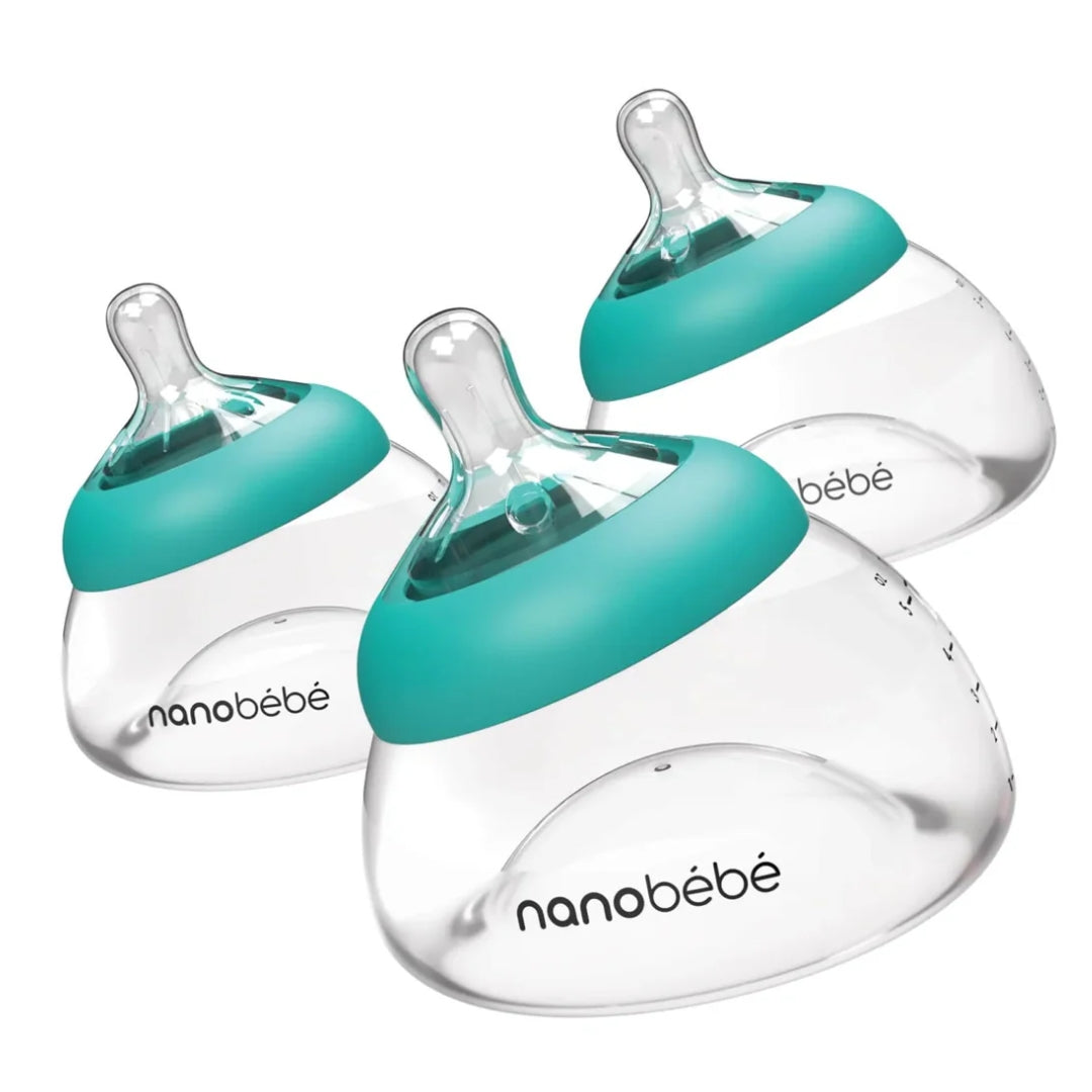 Nanobebe Breastmilk Bottles Gen 2 Teal 3pk