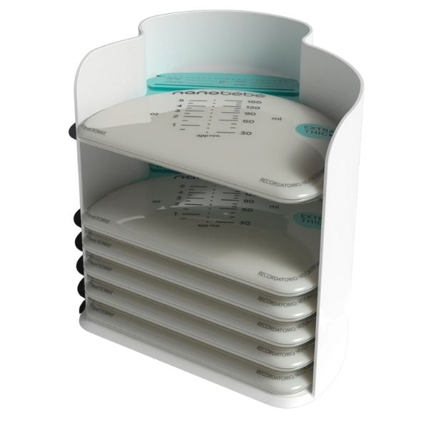Nanobebe Breastmilk Storage Bags and Organizer White 25pk