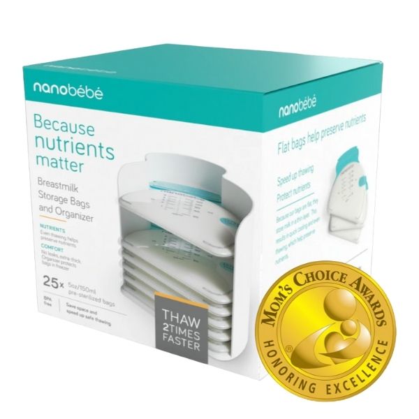 Nanobebe Breastmilk Storage Bags and Organizer White 25pk