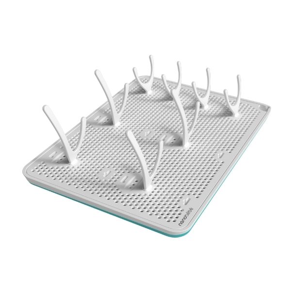 Nanobebe Compact Drying Rack White/Teal – Baby Kingdom