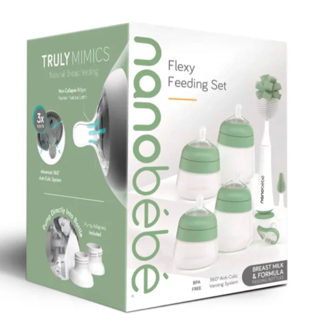 Nanobebe Flexy Feeding Set Sage