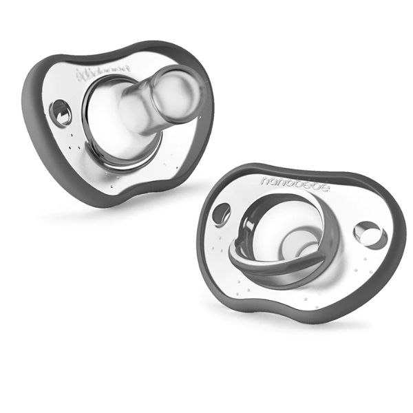 Nanobebe Flexy Pacifier 0-3m Grey 2pk
