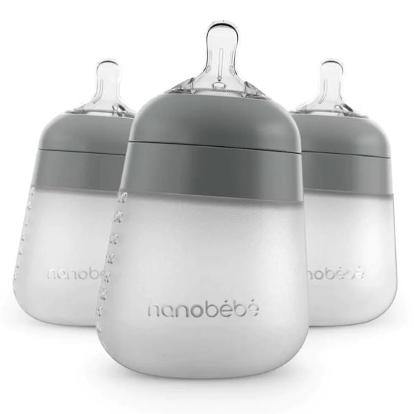 Nanobebe Flexy Silicone Bottles Grey 3pk