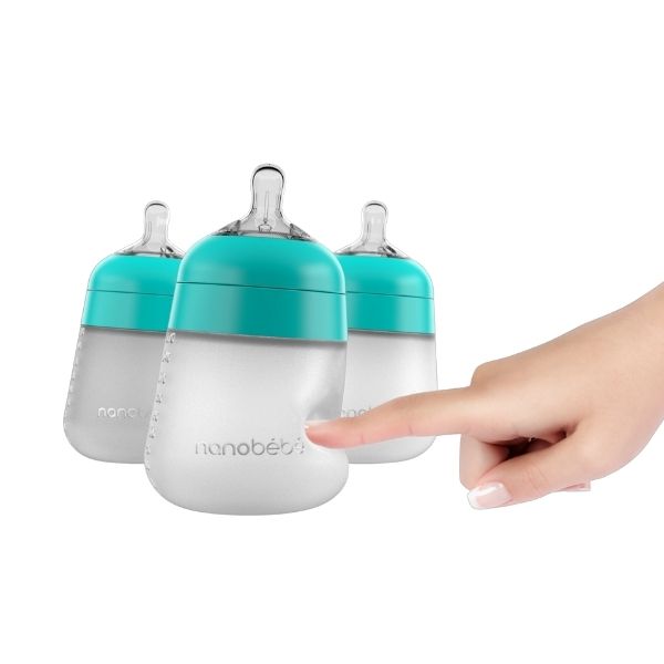 Nanobebe Flexy Silicone Bottles Teal 3pk