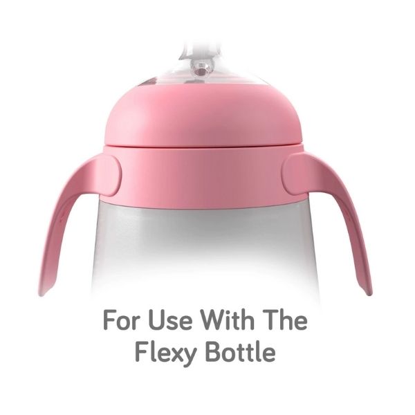 Nanobebe Silicone Bottle Handles Pink 2pk
