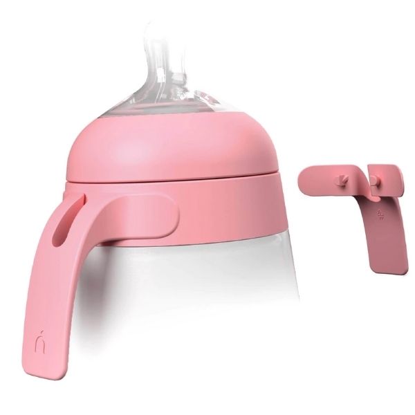 Nanobebe Silicone Bottle Handles Pink 2pk