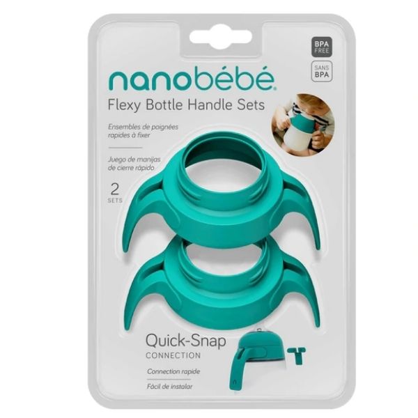 Nanobebe Silicone Bottle Handles Teal 2pk