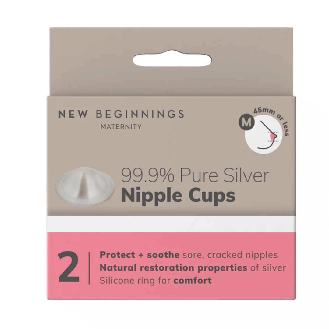 New Beginnings Pure Silver Nipple Cups Large 2pk