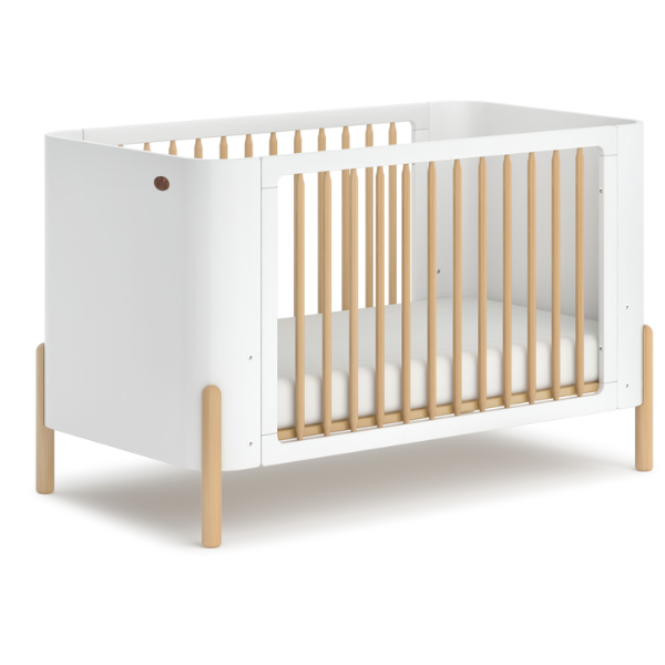Boori Nova Cot Bed Barley White /Beech + Nova Cot Bed Pocket Spring Mattress