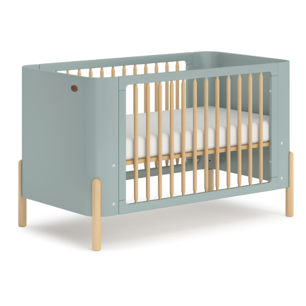 Boori Nova Cot Bed Blueberry Beech + Nova Cot Bed Pocket Spring Mattress