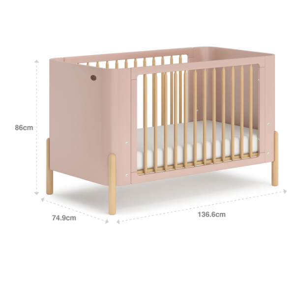 Boori Nova Cot Bed Cherry Beech + Nova Cot Bed Pocket Spring Mattress