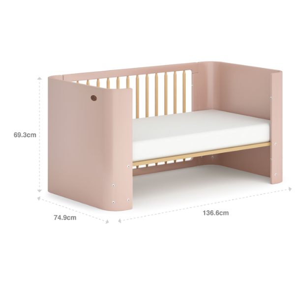 Boori Nova Cot Bed Cherry Beech + Nova Cot Bed Pocket Spring Mattress