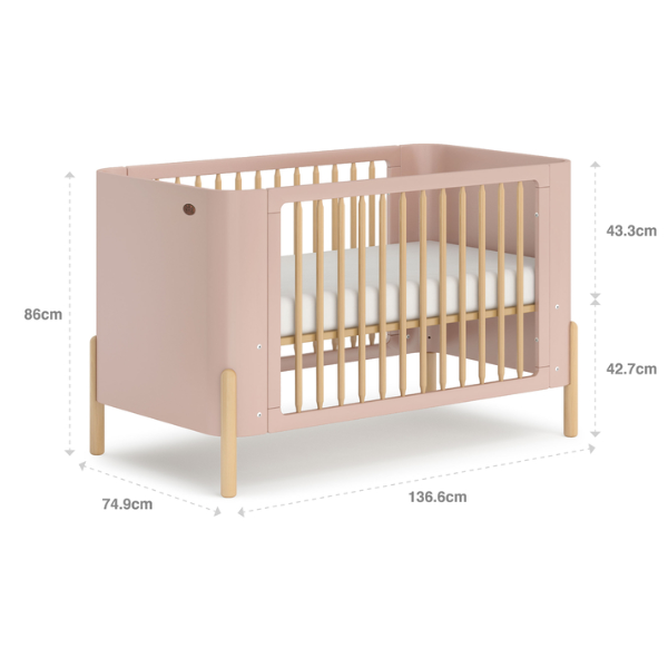 Boori Nova Cot Bed Cherry Beech + Nova Cot Bed Pocket Spring Mattress