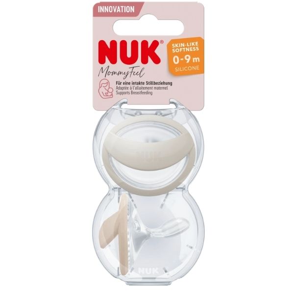 NUK MommyFeel Soothers 0-9 Months Sandstone 2pk