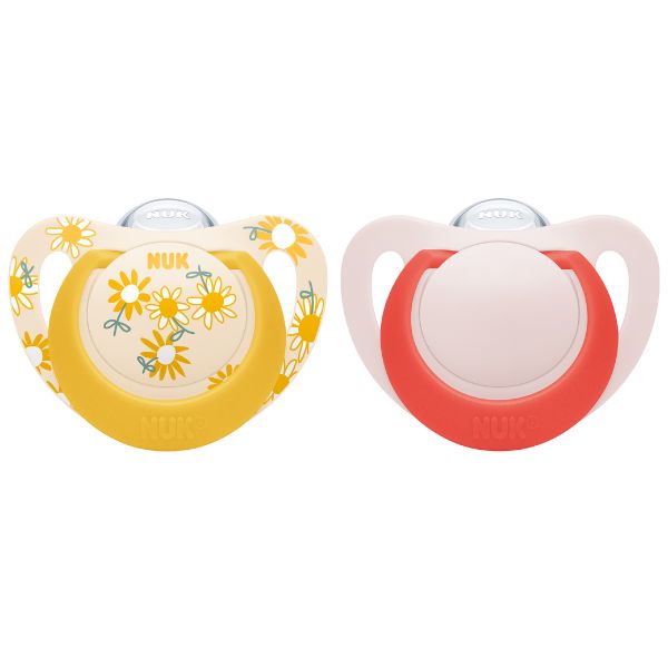 NUK Star Silicone Soother 18-36m Girl 2pk