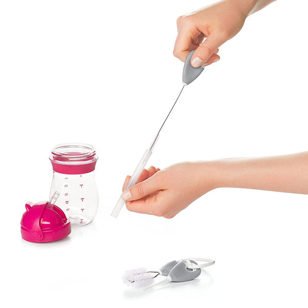 OXO TOT Straw & Sippy Cup Top Cleaning Set Grey