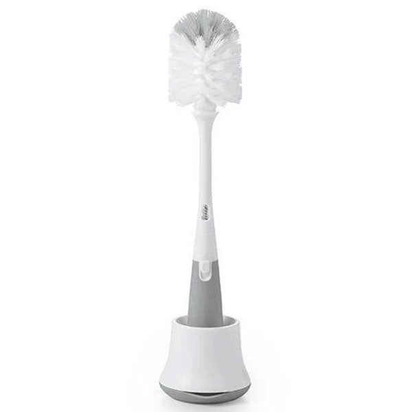 OXO TOT Bottle Brush with Detail Cleaner & Stand Grey