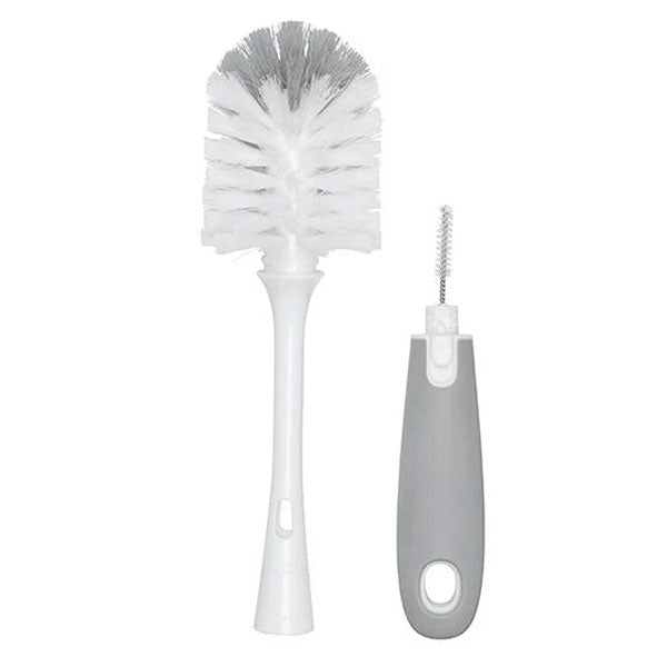 OXO TOT Bottle Brush with Detail Cleaner & Stand Grey