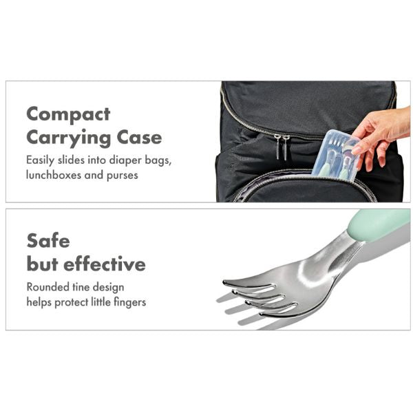 OXO TOT On-The-Go Fork & Spoon Set  Opal