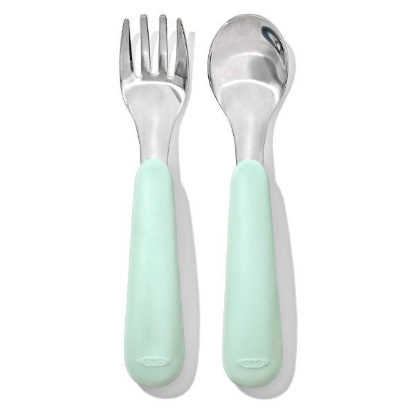 OXO TOT On-The-Go Fork & Spoon Set  Opal
