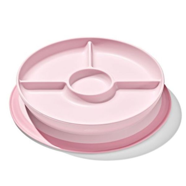 OXO TOT Stick & Stay Suction Divided Plate Blossom