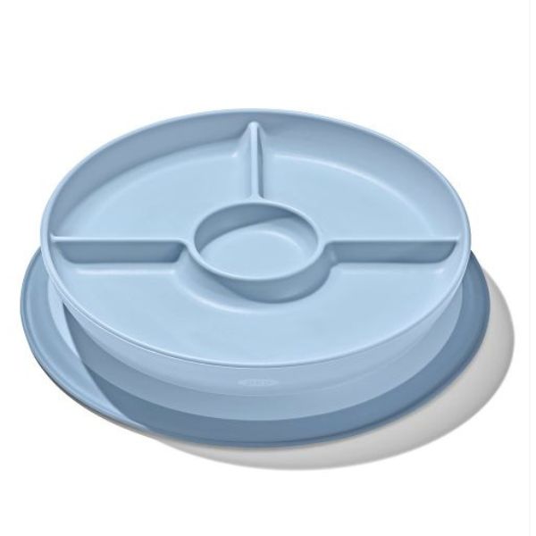 OXO TOT Stick & Stay Suction Divided Plate Dusk