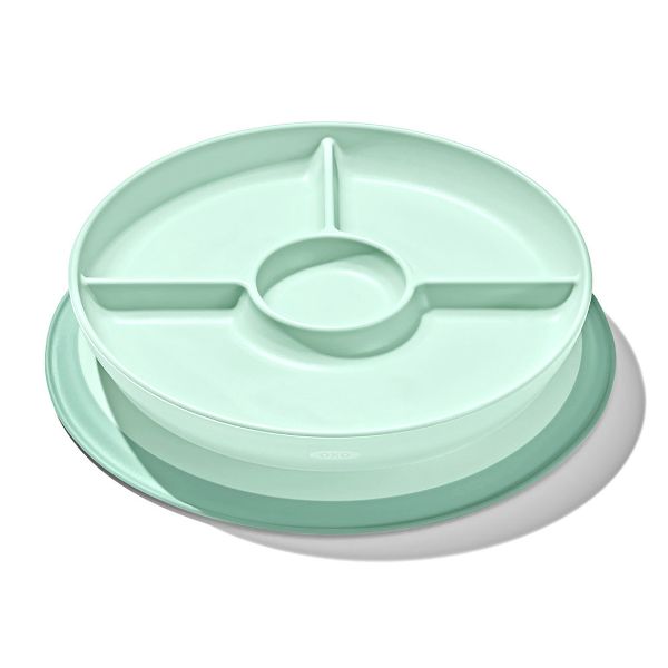 OXO TOT Stick & Stay Suction Divided Plate Opal