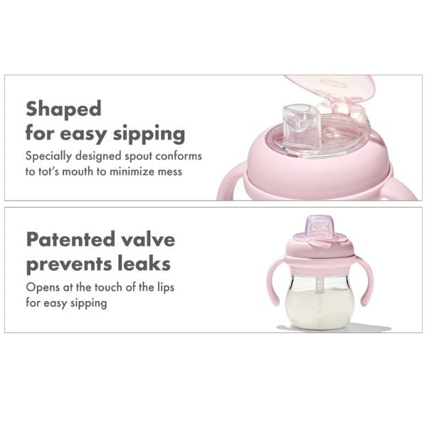 OXO TOT Transitions Soft Spout Sippy Cup With Removable Handles 6oz Blossom