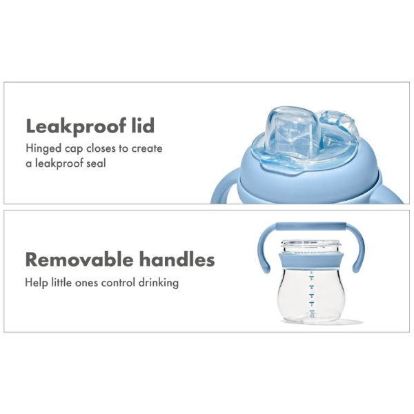OXO TOT Transitions Soft Spout Sippy Cup With Removable Handles 6oz Dusk