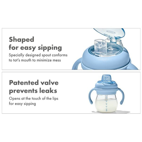 OXO TOT Transitions Soft Spout Sippy Cup With Removable Handles 6oz Dusk